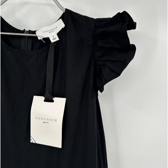 Pomander Place by Tuckernuck Black Corrine Flutter Sleeve Mini Dress sz S NWT - Picture 2 of 7